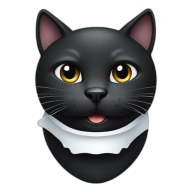 Mostly Black cat with white on one side of the mouth sticker