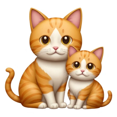 quero um emogi de dois gatos e uma criança sticker
