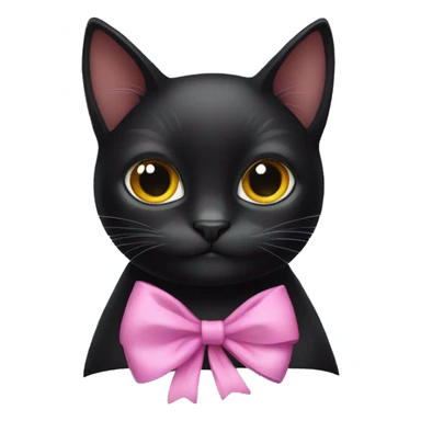 Black cat with bow sticker