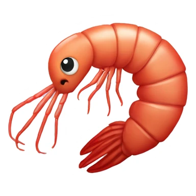 Shrimp in front of a heart sticker