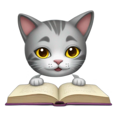 The cat is writing a book sticker