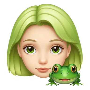 girl with a frog face sticker