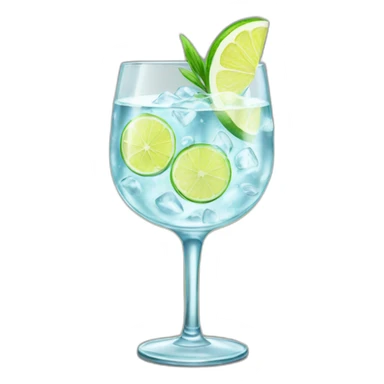 gin tonic glass sticker