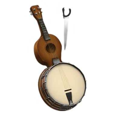 banjo with a knife sticker