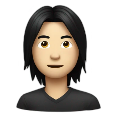 James Iha with black hair sticker