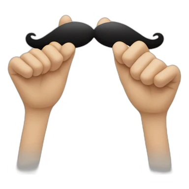 Mustache   with hand on it's edage sticker