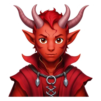 dnd male character tiefling and cloth sticker