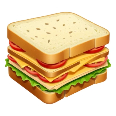 create a half sliced sandwich  sticker