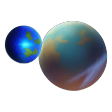 A planet and a shield in front of the planet sticker