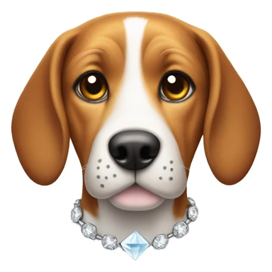Beagle with diamond colar  sticker