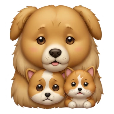 a teddy and a cute dog and cat crying sticker
