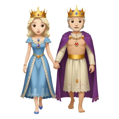 Egy kiralynot aki egy csonyoru ruhaba van es a tengerparton setal a kirallyal sticker