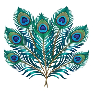 Peacock feathers sticker