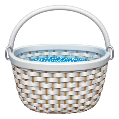 white wicker basket with sparkles sticker