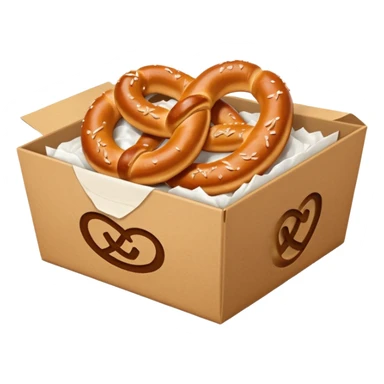 Pretzel on food paper box sticker