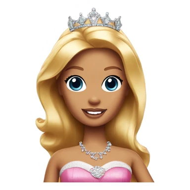 barbie with princess crown sticker