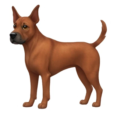 Red Brindle dog with brindle fur fuzzy pointed ears  sticker