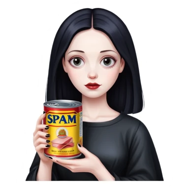 gothic monalisa holding spam meat can sticker