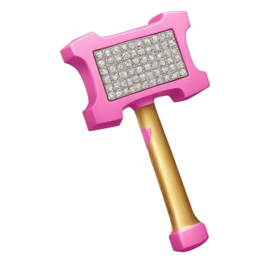 Pink and gold hammer with diamonds  sticker