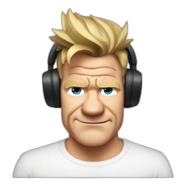 gordon ramsay listening with headphones sticker