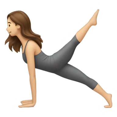 a woman with brown long hair making pilates exercises sticker