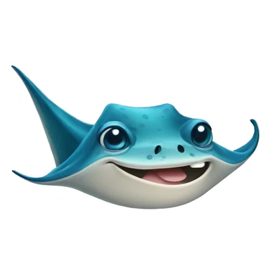 Happy stingray sticker
