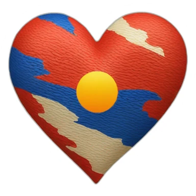 corazon con colores de la bandera de armenia ordenados sticker