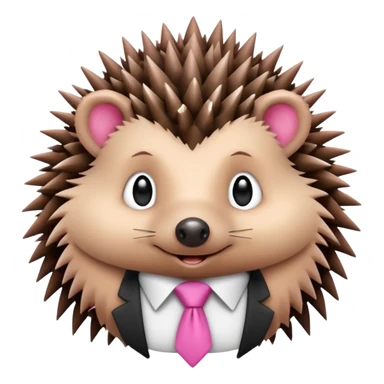 Hedgehog with pink tie sticker