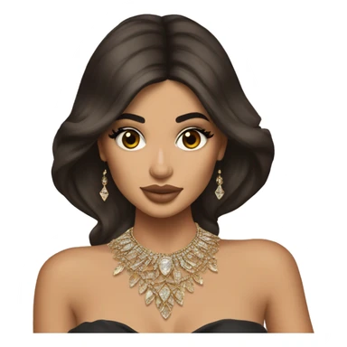 Kylie Jenner Princess with jewellery brown hair sticker