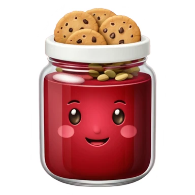 Haz un emoji de un tarro de galletas Red Velvet con pepitas de chocolate blanco sticker