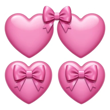 Pink hearts with bows sticker