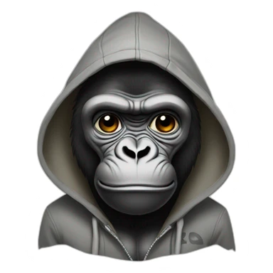 A gorilla wearing a hoodie  sticker