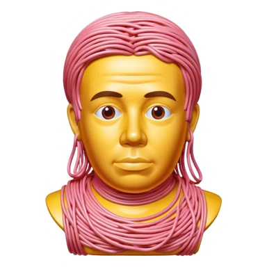 Jeff Koons style spam spaghetti art bust sculpture  sticker