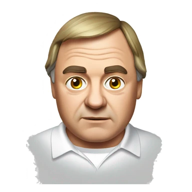 John Prescott with egg on his and wearing a white polo t-shirt sticker