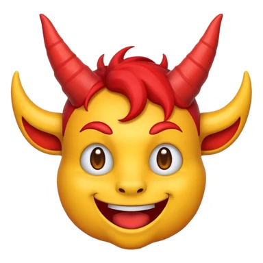 😈 emoji but red with yellow horns sticker