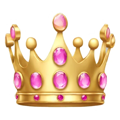 Simple gold queen crown with pink jewels sticker