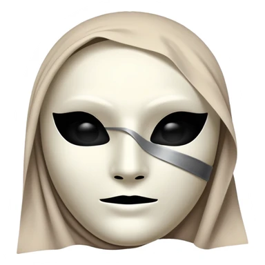 Vessel from Sleep Token, masked figure, mysterious, shadowy, enigmatic, stylized as an emoji sticker