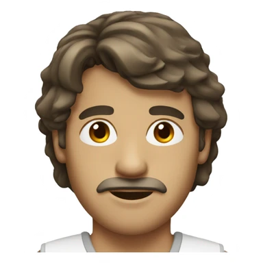 man with brown hair and mullet hairstyle sticker