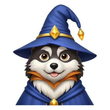 Black husky wizard sticker