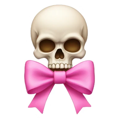 Skull with a pink bow sticker