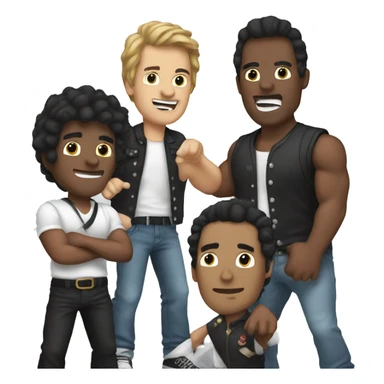 A rocky band with five men  sticker