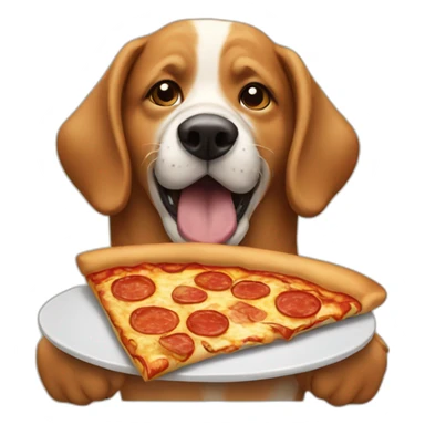 A dog eating pizza sticker