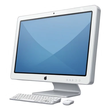 A flat-style illustration of a computer monitor . The monitor is sleek and modern, rendered in minimal detail. Clean, cartoon style, white background, iOS emoji aesthetic. sticker