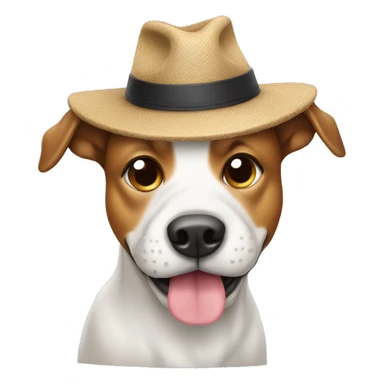 Dog pooping with hat on  sticker