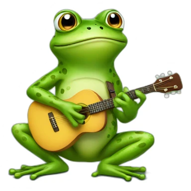 Frog with guitar sticker