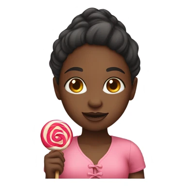 Black girl with lollipop  sticker