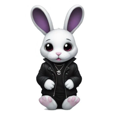 bunny in goth sticker