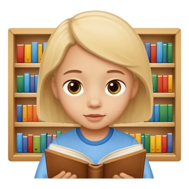 Child + picture book, Library Visitor. sticker