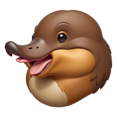 Cinematic Cute Yawning Platypus Portrait Emoji, Head tilted slightly with a dramatic, wide-open yawn, showcasing a soft, textured brown fur with a relaxed duckbill and droopy eyes in drowsy contentment, Simplified yet irresistibly adorable features, highly detailed, glowing with a soft, cozy glow, high shine, relaxed yet expressive, stylized with a touch of quirky charm, bright and endearing, soft glowing outline, capturing the essence of a sleepy yet affectionate platypus, so drowsy it feels like it could float out of the screen and curl up for a nap! sticker