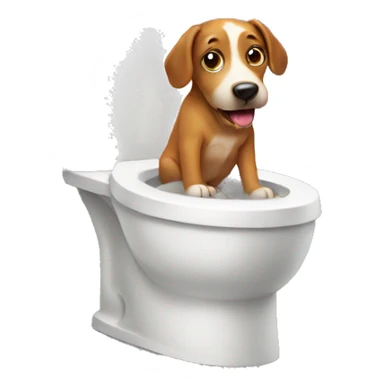 dog in toilet sticker